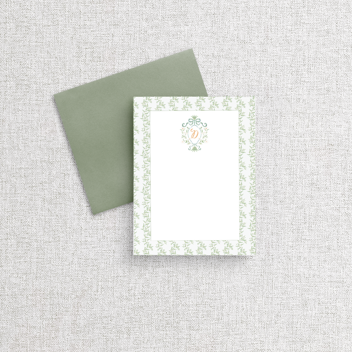 Monogram Crest Notecard Set