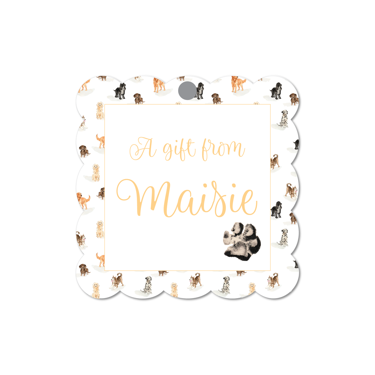 Puppy Paw Gift Tag
