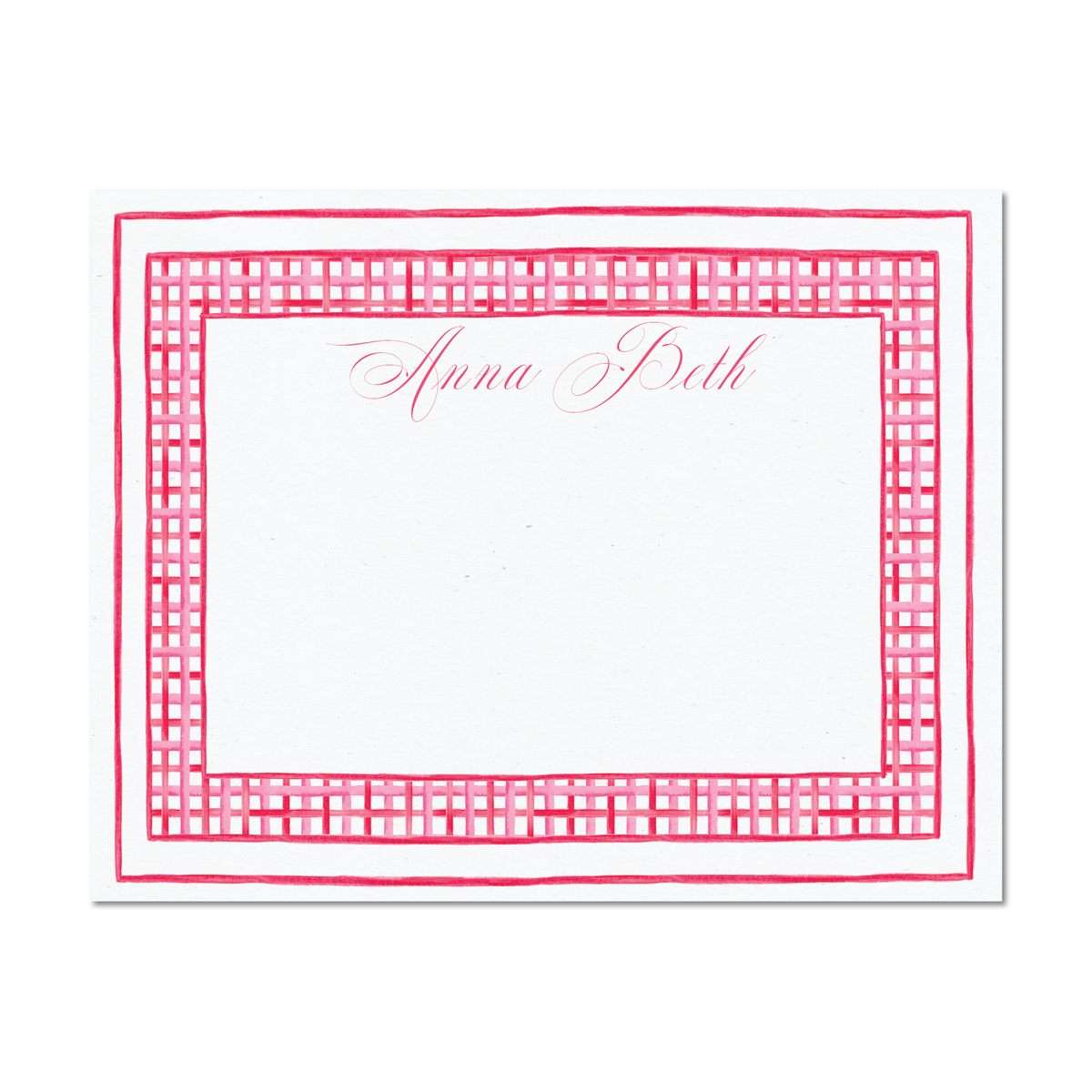 Pink Gingham Notecard Set